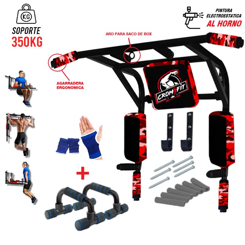 HOLGU - Barra De Calistenia Multifuncional 15 En 1 + Push up-guantes