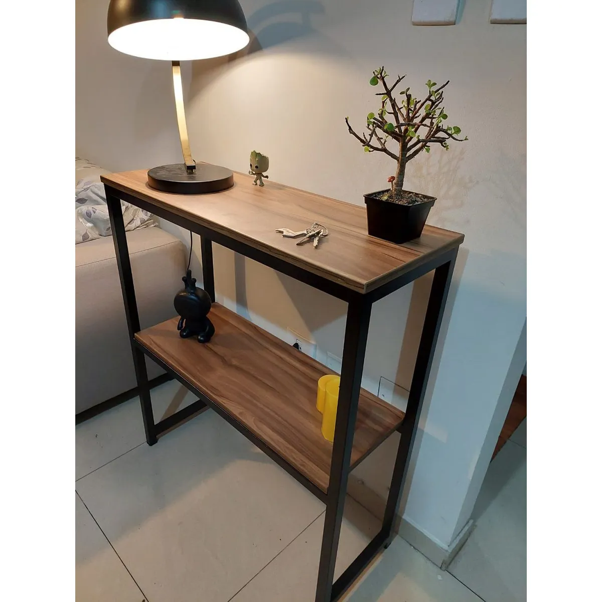 GENERICO - Recibidor industrial color marrón doble nivel