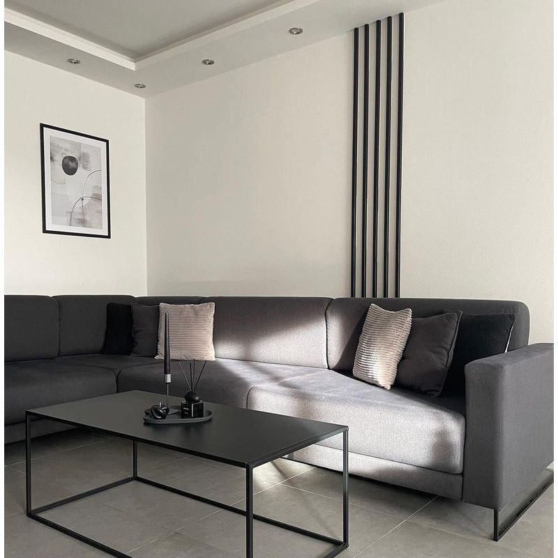 GENERICO - Mesa de centro rectangular negro 80x50x40