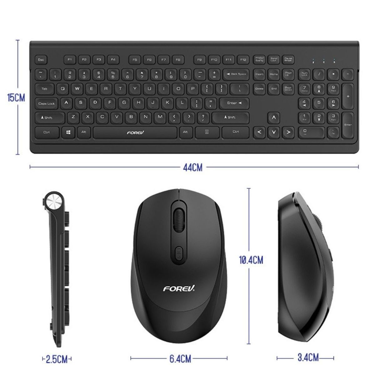 GENERICO - Teclado y Mouse Forev Negro