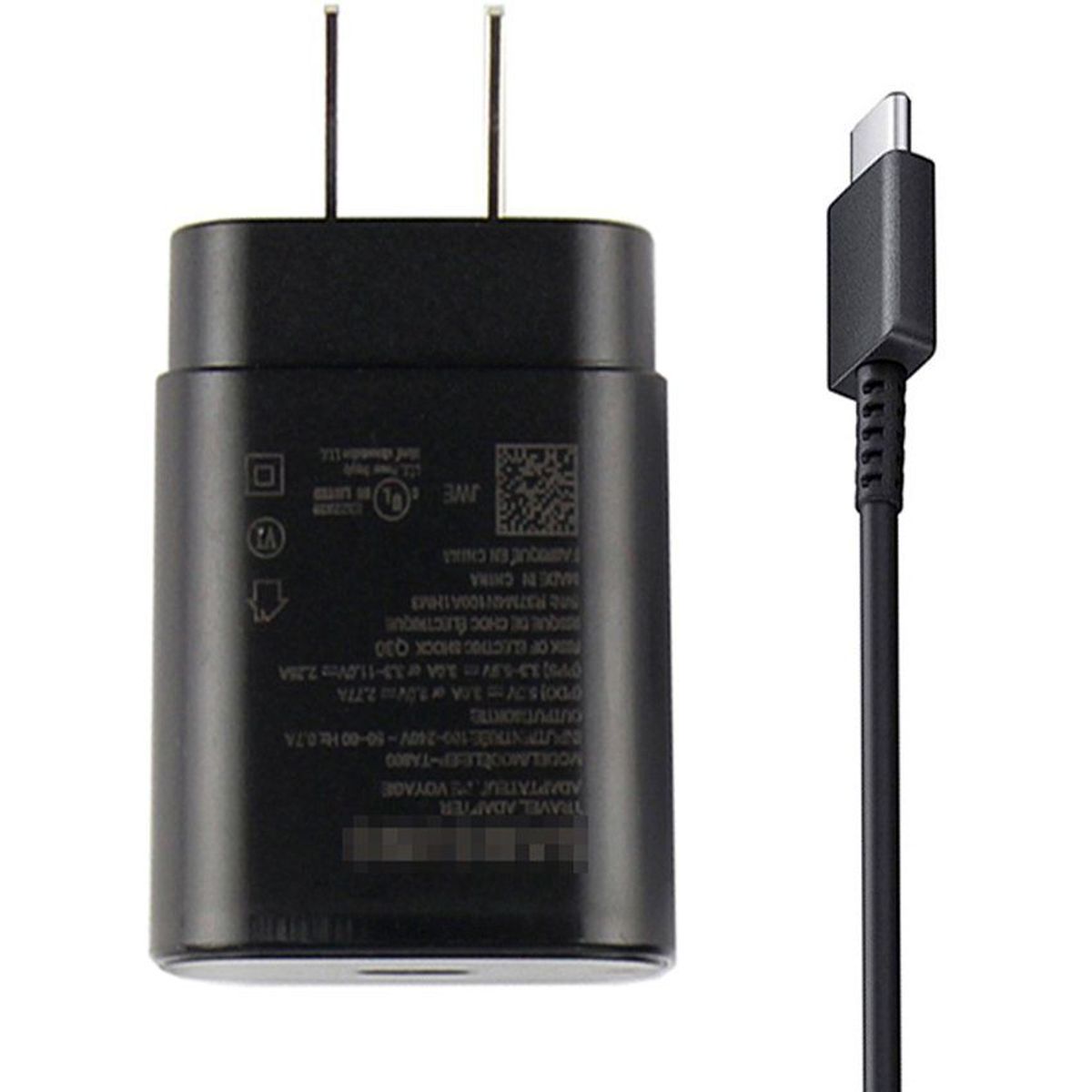 OEM - Cargador 25W Carga Rápida cable Tipo-C Negro