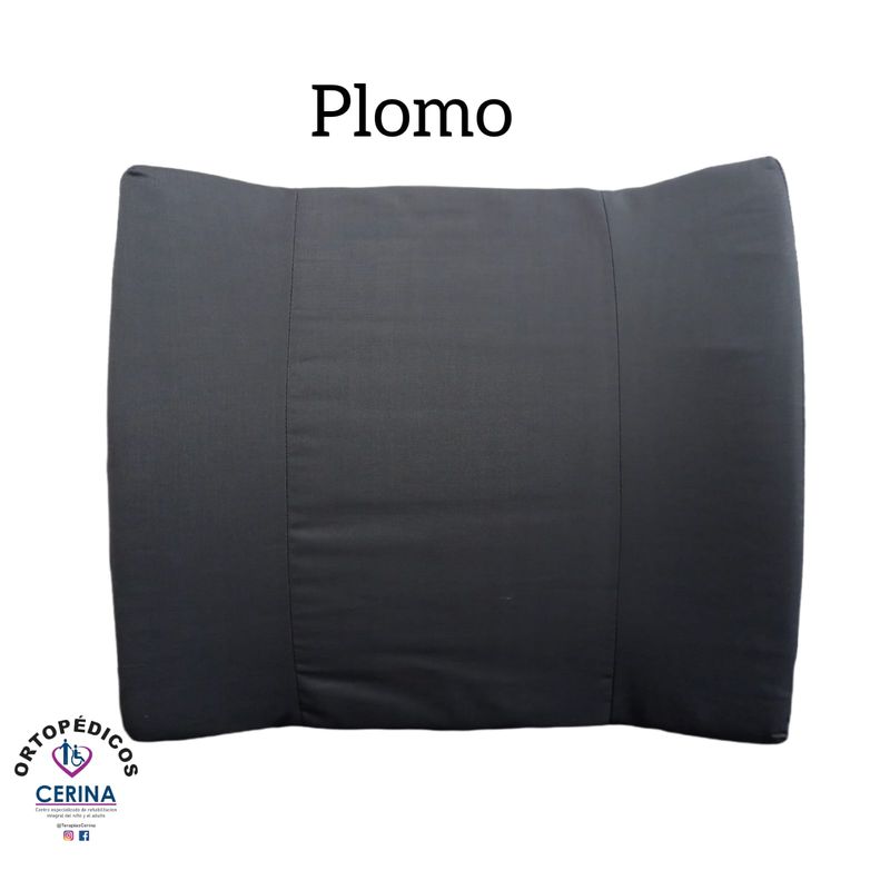 GENERICO - Cojín soporte lumbar respaldar para silla Plomo