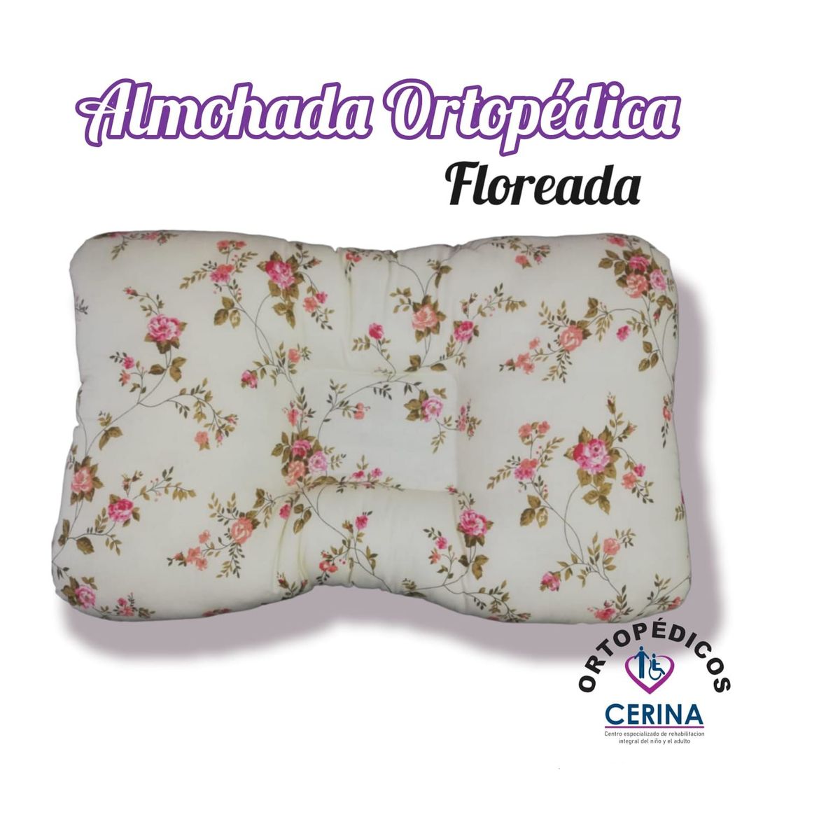 GENERICO - Almohada ortopédica ergonómica antiestres Floreado