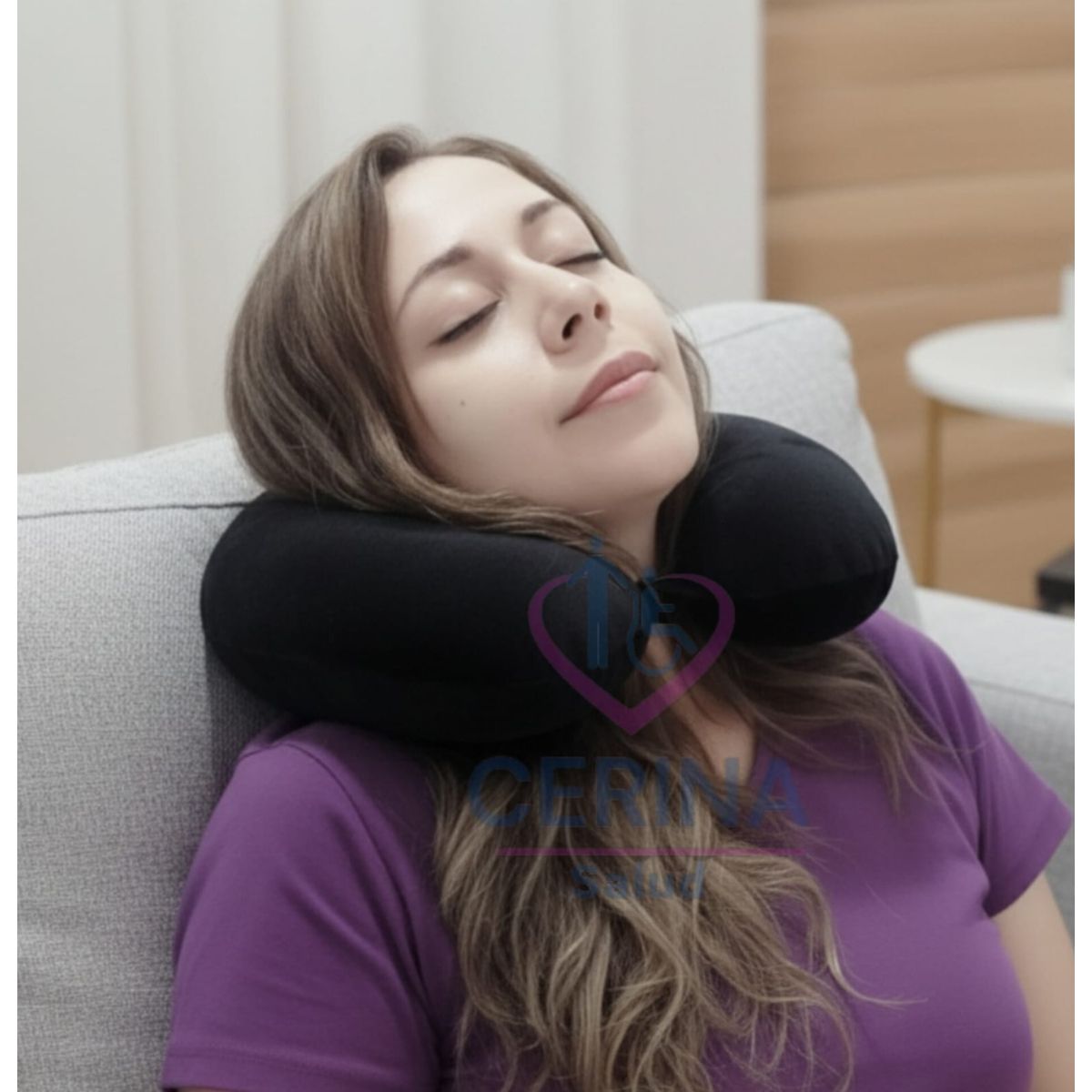 GENERICO - Almohada para cuello cojin cervical para viaje color negro