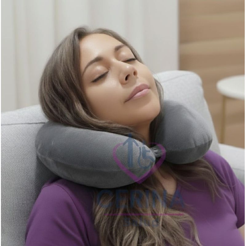 GENERICO - Almohada para cuello cojin cervical para viaje color Plomo