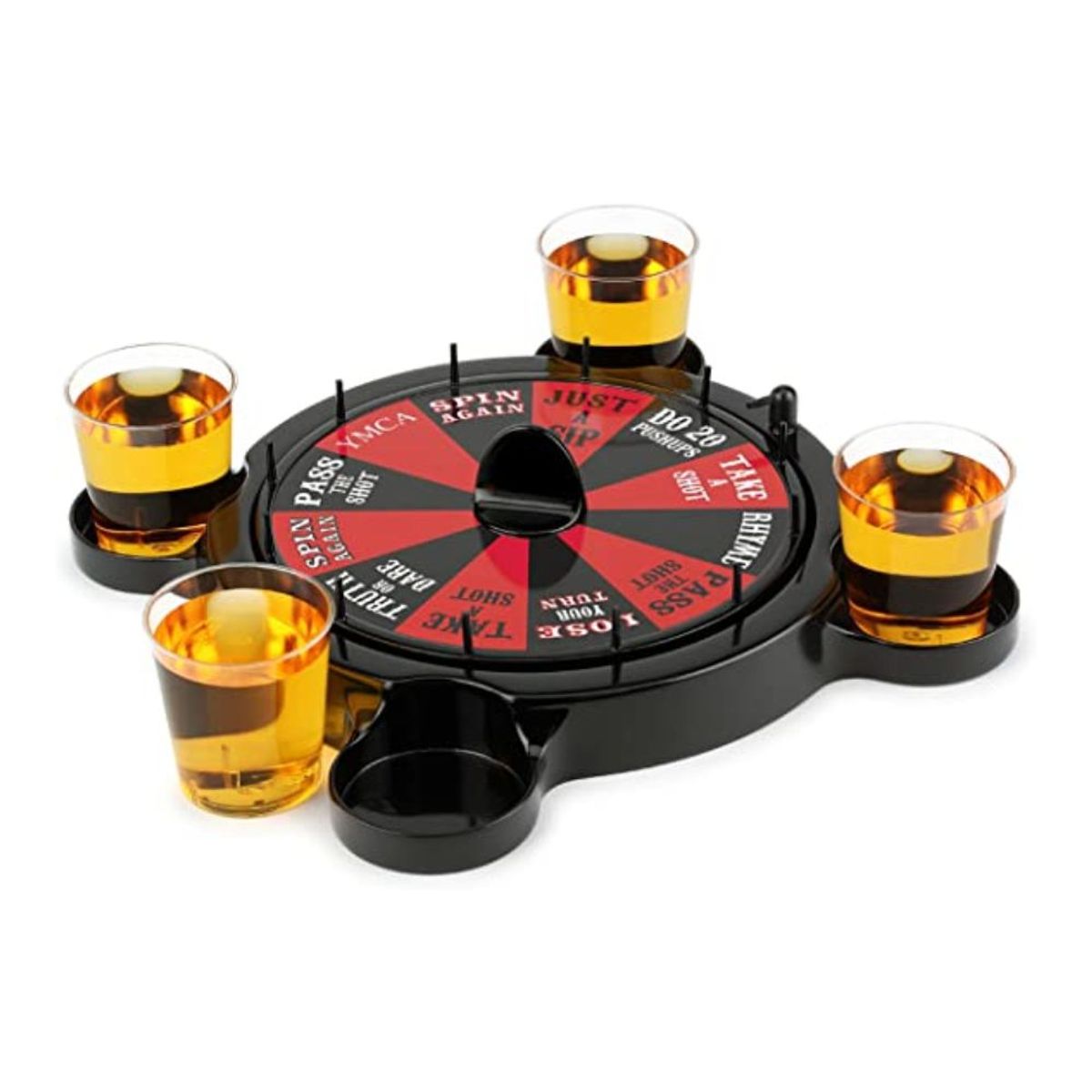 INSPIRA - Juego Ruleta Giratoria Shot de Tragos 4 Jugadores