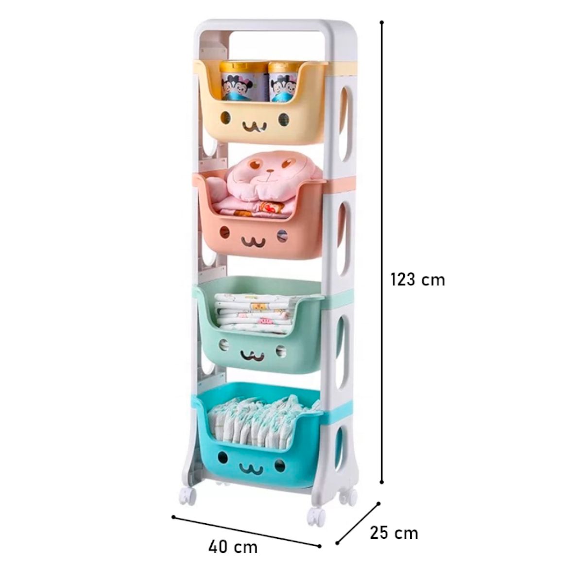 OEM - Organizador estante multifuncional 4 niveles kawaii niños
