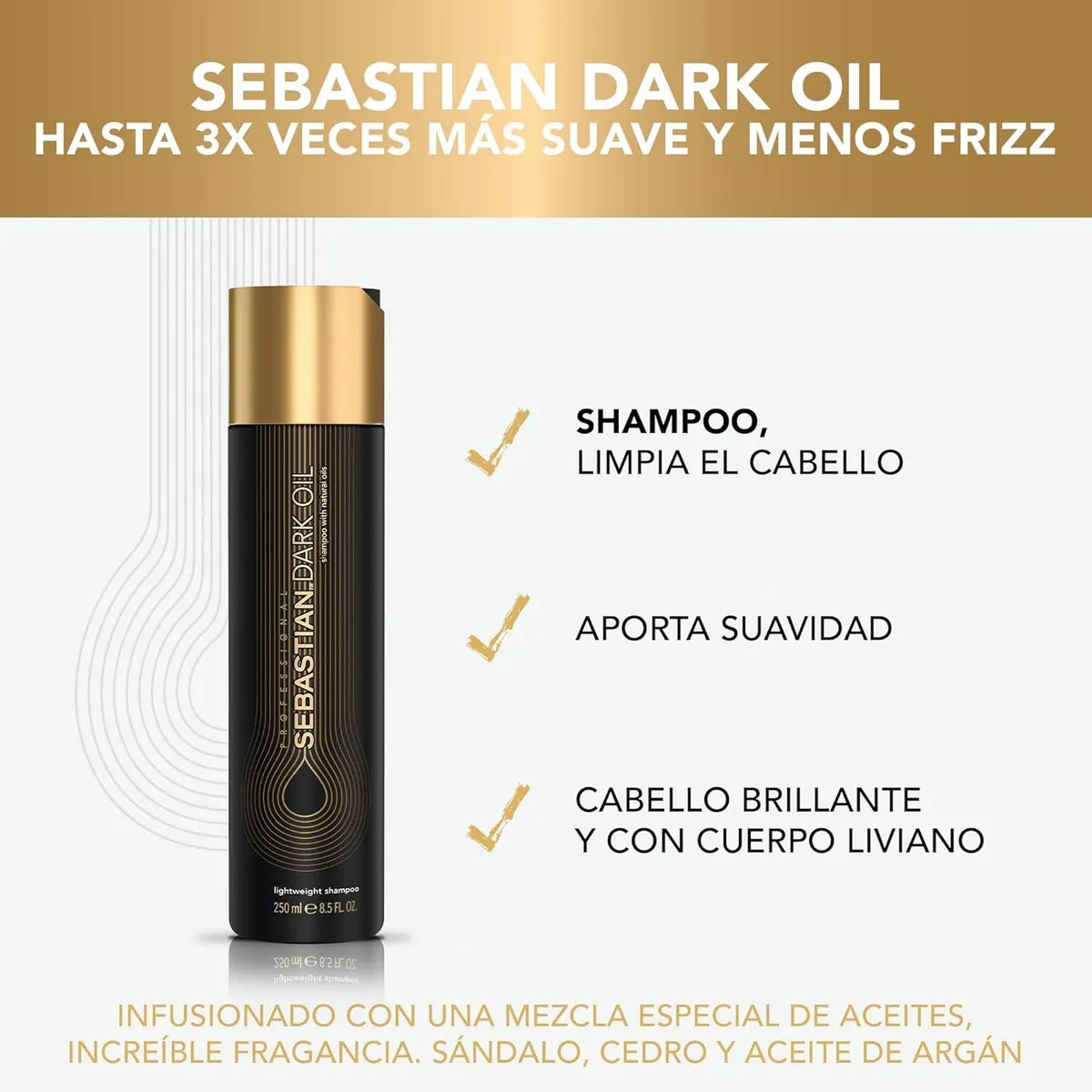 SEBASTIAN - Shampoo 250ml + Aceite 95ml Sebastian Dark Oil