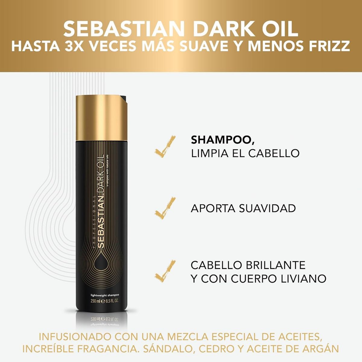 SEBASTIAN - Shampoo 250ml + Acondicionador + Mascarilla Sebastian Dark Oil