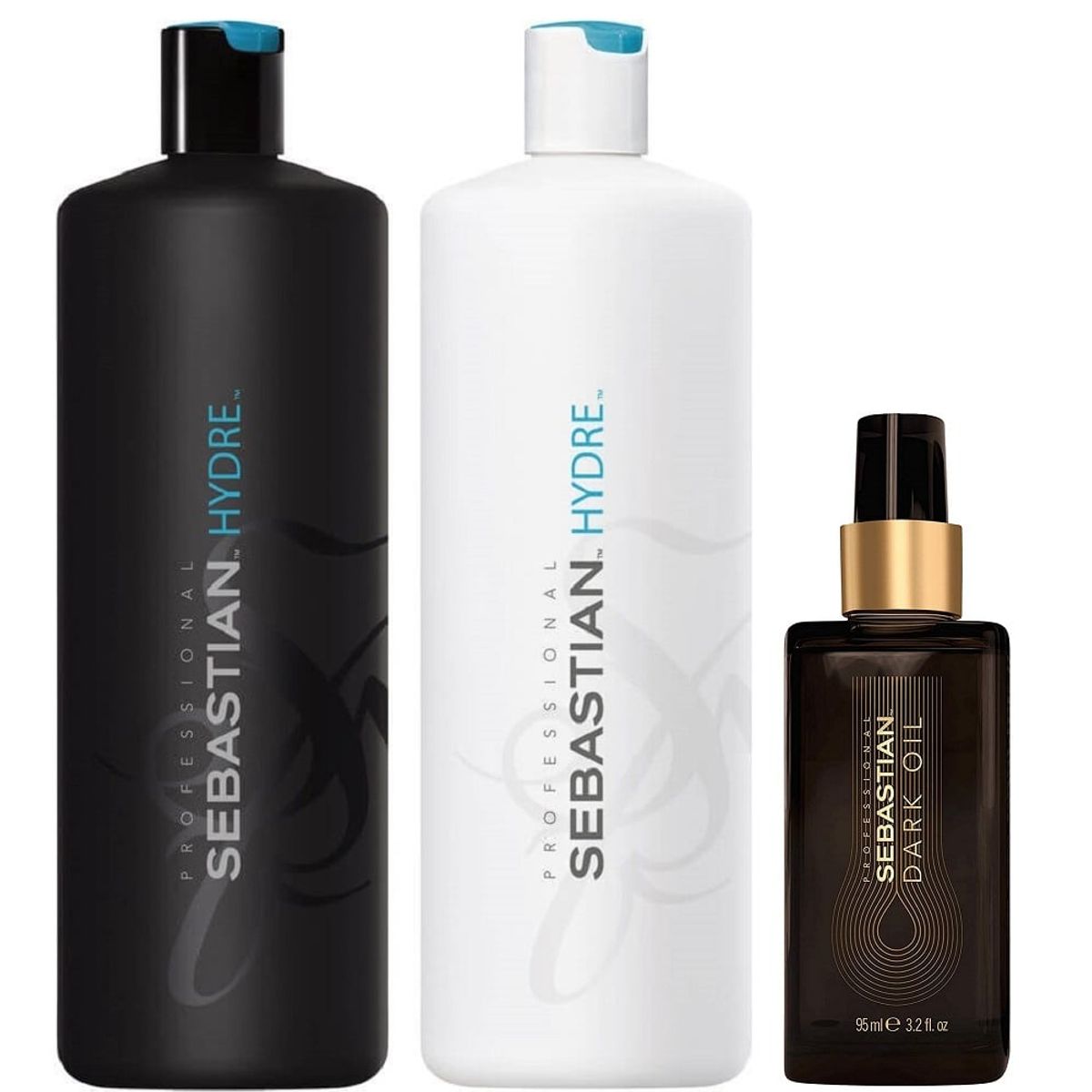 SEBASTIAN - Shampoo Hidratante 1000ml + Acondicionador + Dark Oil Sebastian Hydre