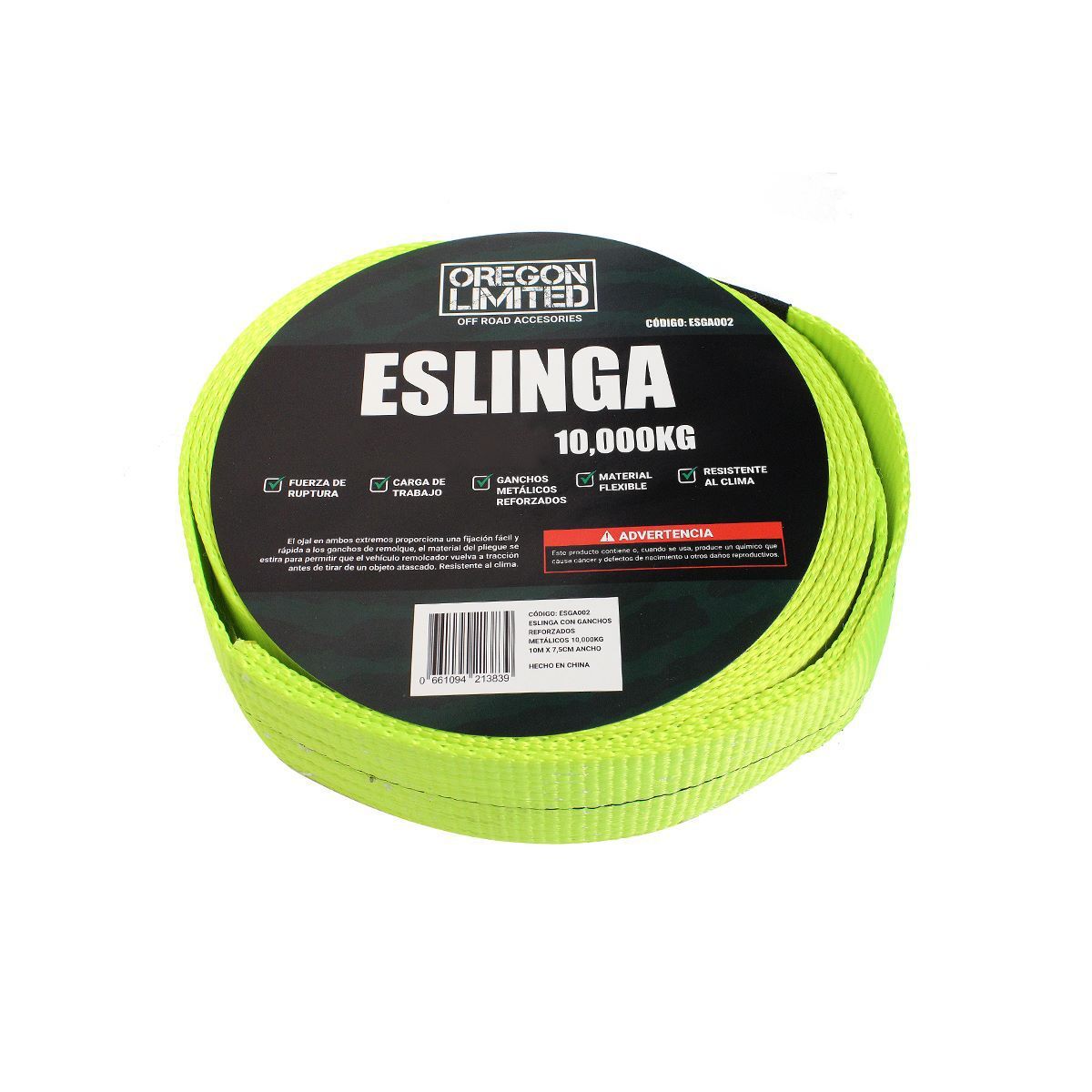 OREGON - Eslinga Faja De Remolque Reforzada 10 Mts X 7.5cm Original