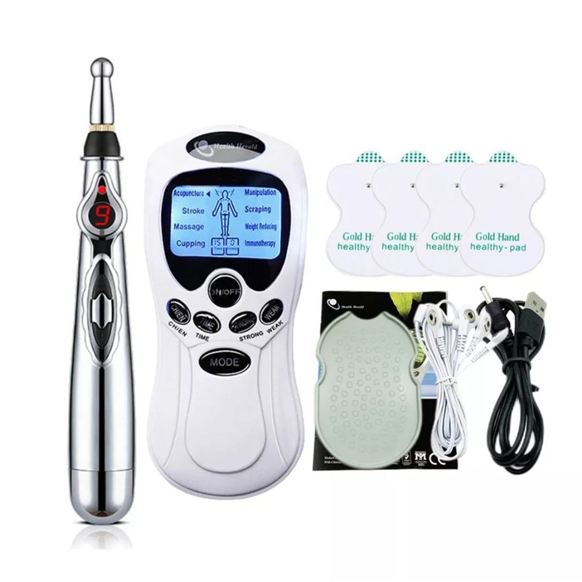 GENERICO - Fisioterapia ems electro estimulador  lápiz acupuntor combo