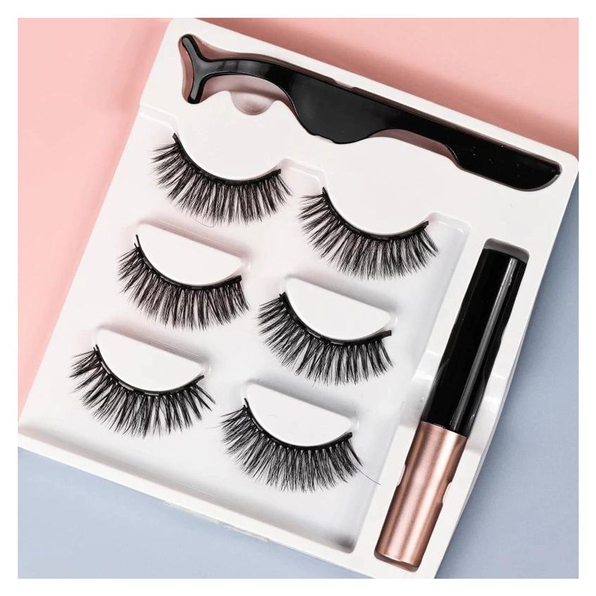 GENERICO - Pestañas magnéticasjuego de pinzas delineador de ojos