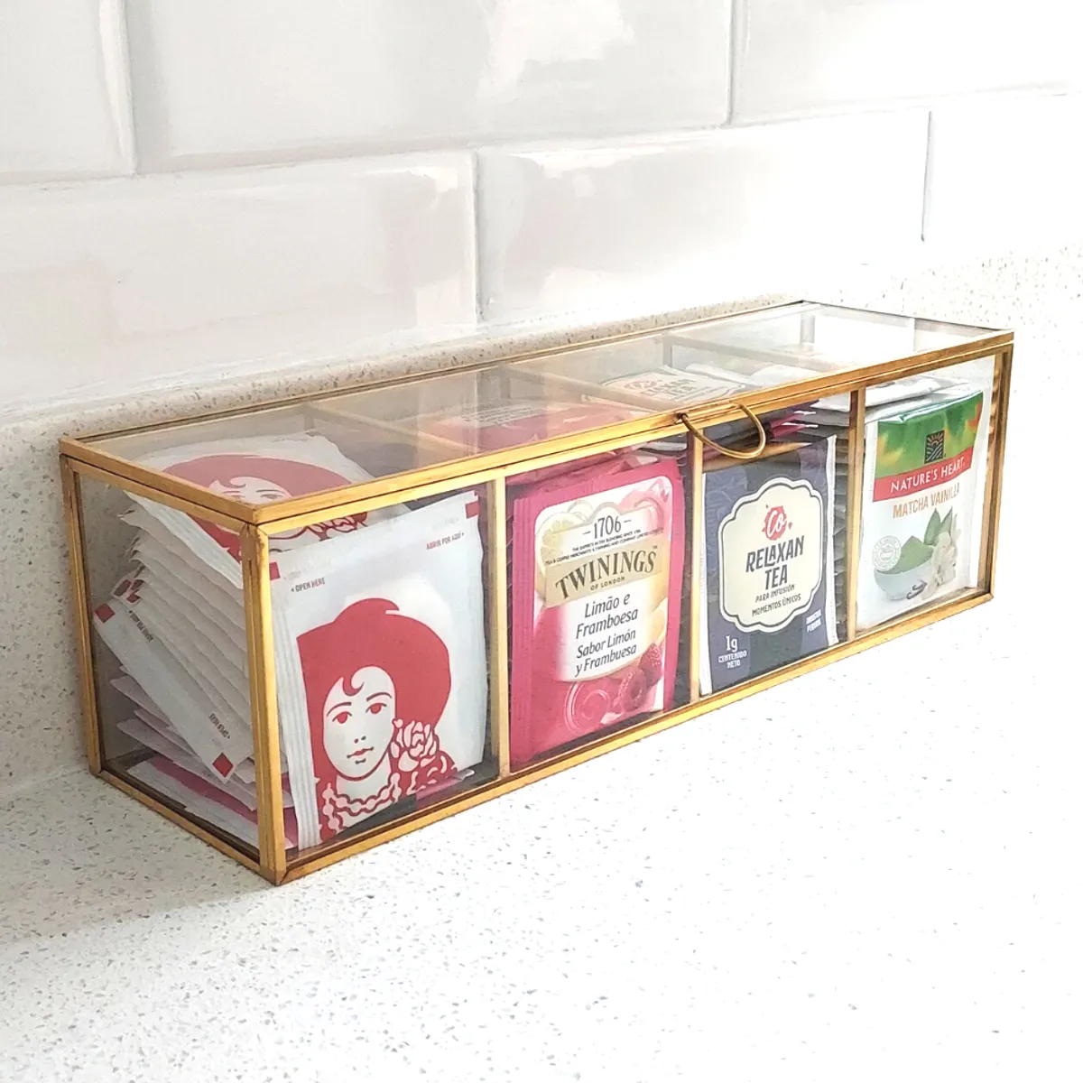 GENERICO - Cofre Organizador De Vidrio 4 Compartimientos