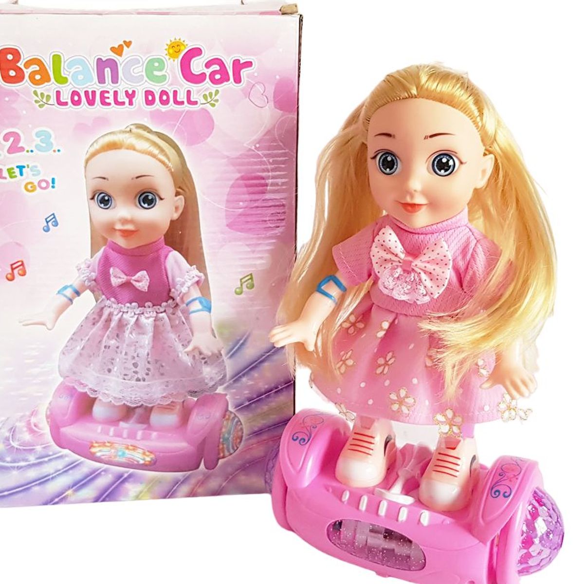 GENERICO - Muñeca Doll Scooter Balance Luces Música