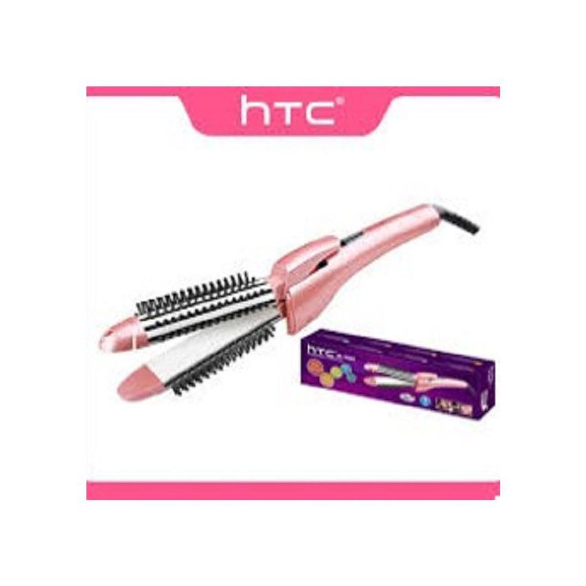 HTC - Plancha de Cabello y Rizador con Cepillo 2 en 1 HTC