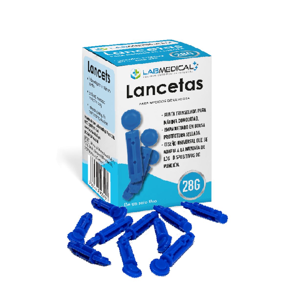 LABMEDICAL - 100 TIRAS  BS602+ 100 LANCETAS  PARA GLUCOMETRO LABMEDICAL BG709B