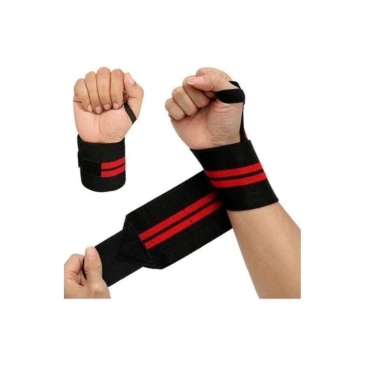 GENERICO - Vendas Muñequera de Potencia Gimnasio Rojo