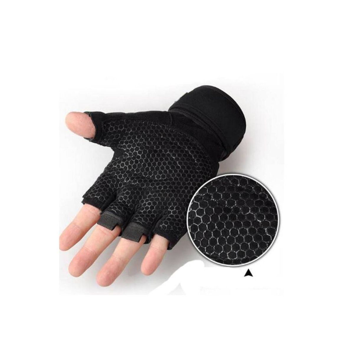 GENERICO - Mitones Deportivo para Pesas con Muñequera Azul M MT4