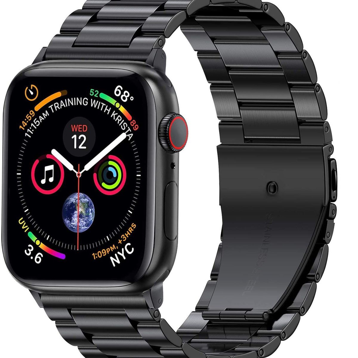 GENERICO - Correa Acero para Apple Watch 38mm - 40mm - 41mm- Negro