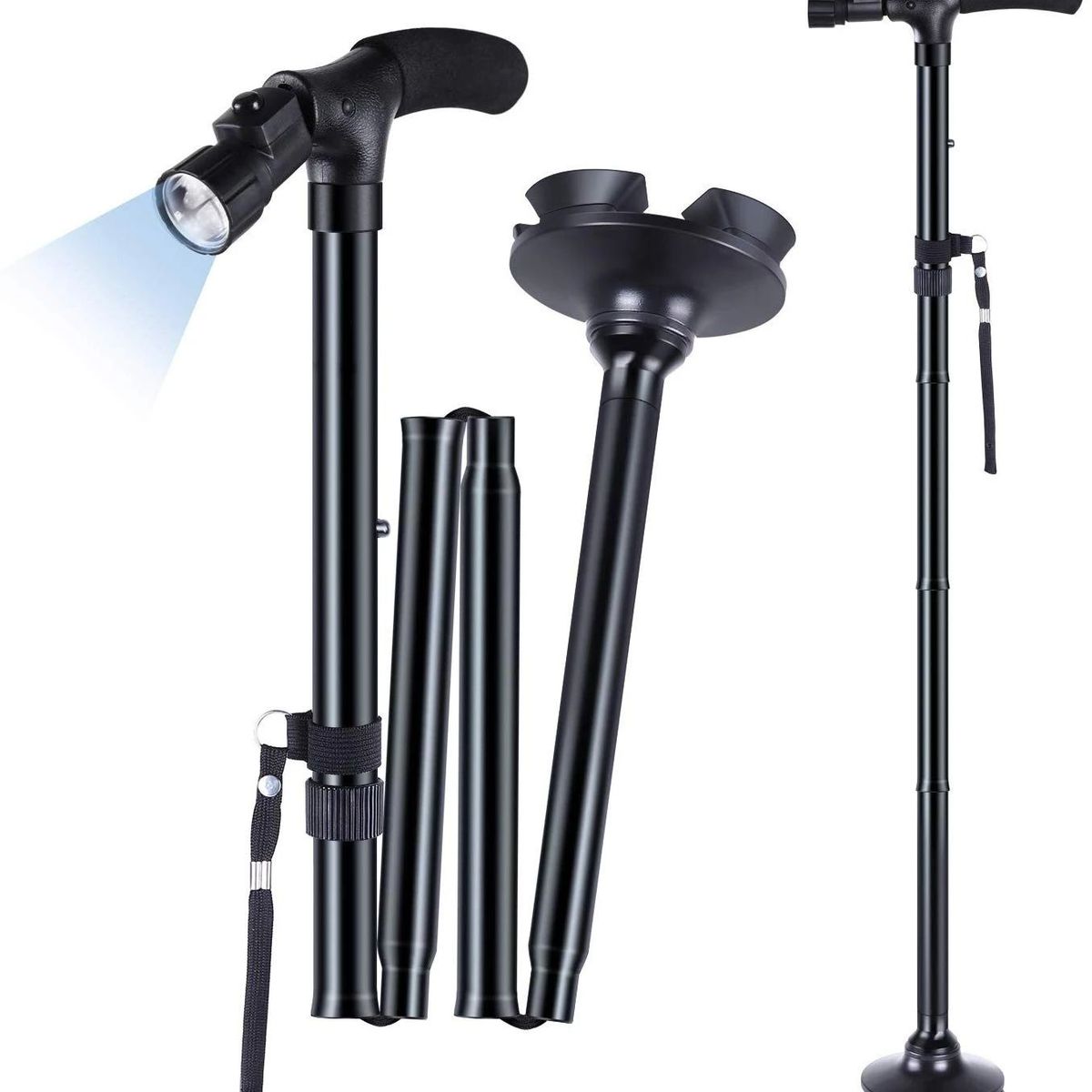 GENERICO - Bastón Magic Para Caminar Plegable Con Luz LED Ortopédico Antideslizante