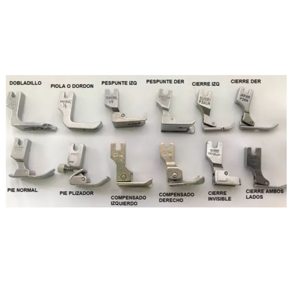 GENERICO - 12 Pies Prensatela Patita Para Maquina Recta Industrial JUKI