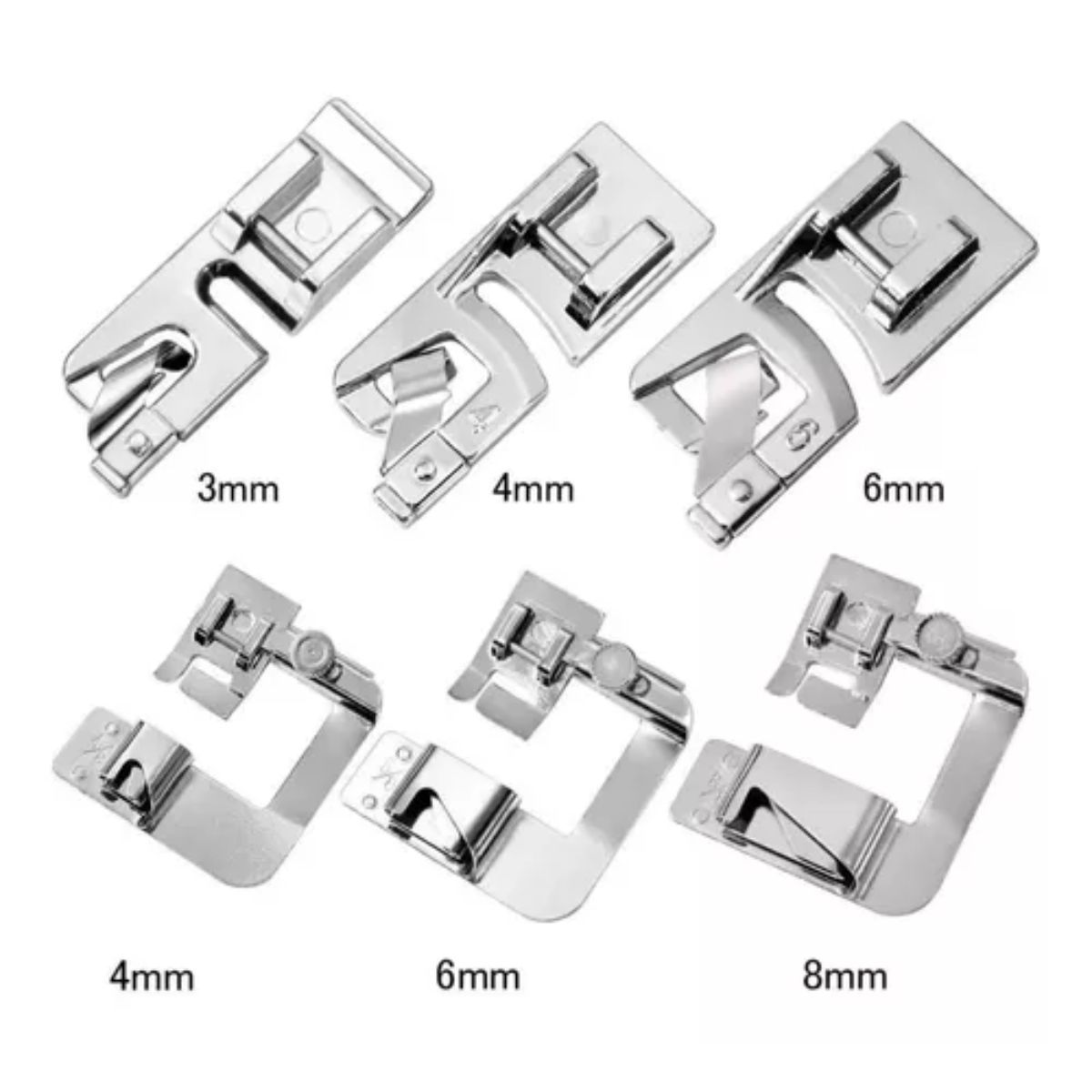 GENERICO - 6 Pies De Dobladillo Enrollado P/ Maquina Coser Prensatelas