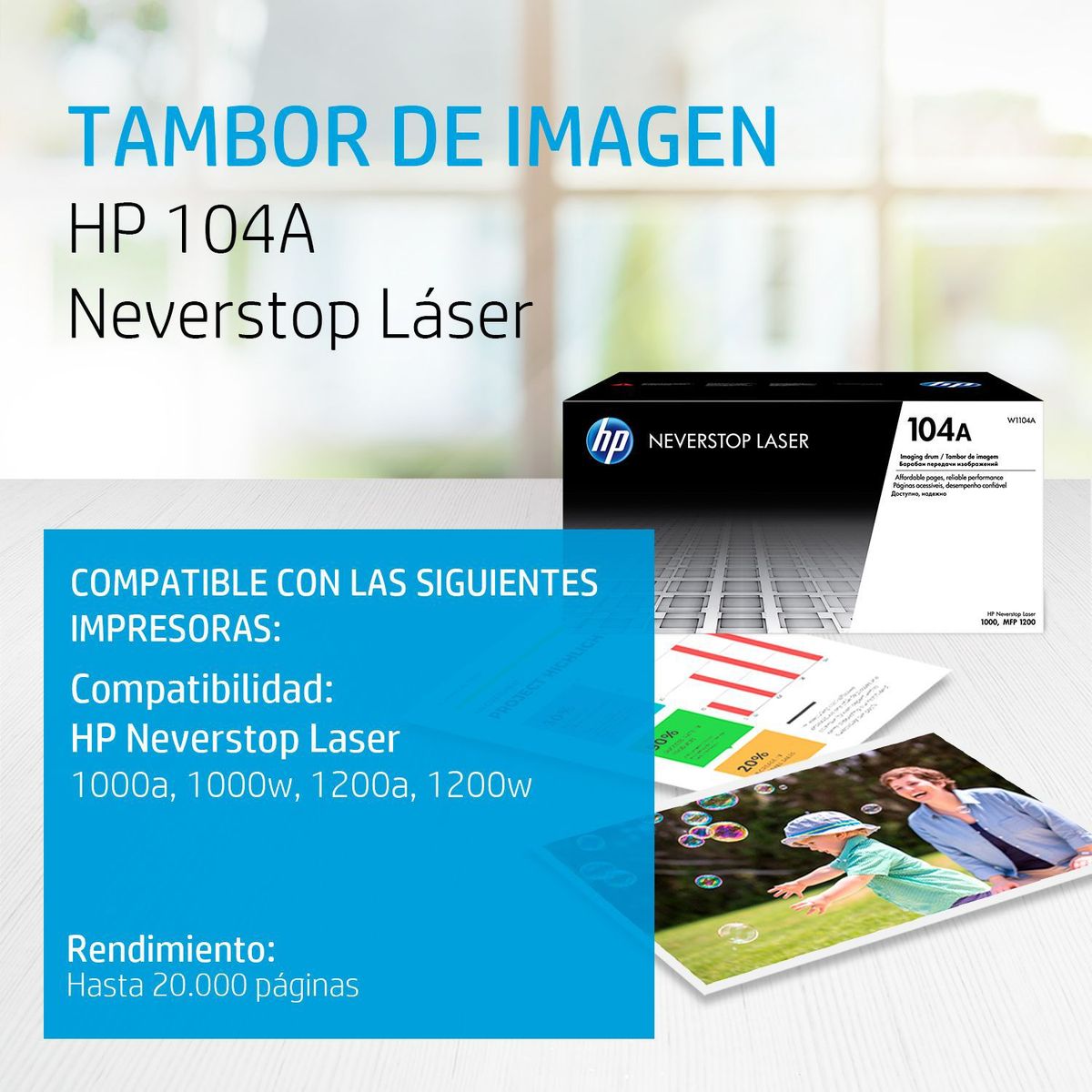 HP - DRUM HP 104A NEGRO W1104A ORIGINAL