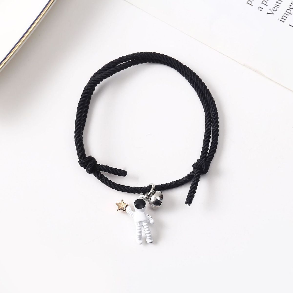 GENERICO - Pulsera doble con imán astronautas para mejores amigos o parejas
