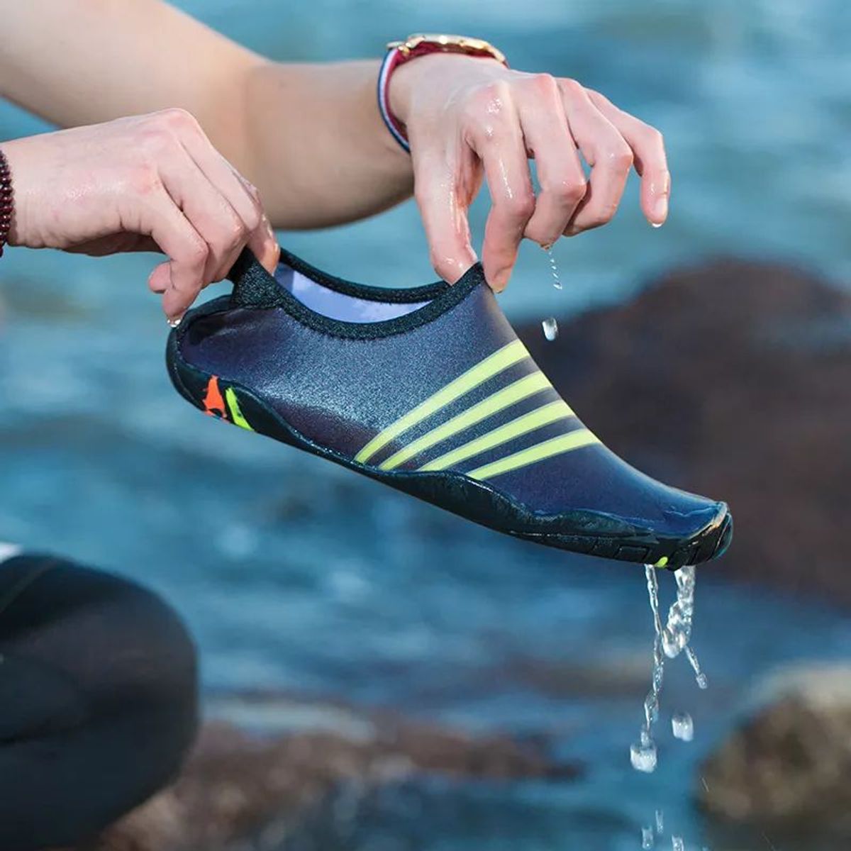 GENERICO - Aquashoes Zapatos acuáticos AquaModa M1ALV Líneas Verdes