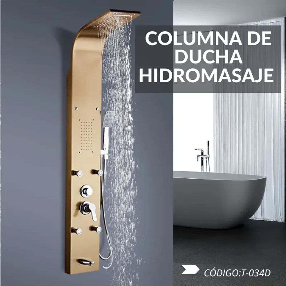 XM - COLUMNA DE DUCHA DORADO T-034D