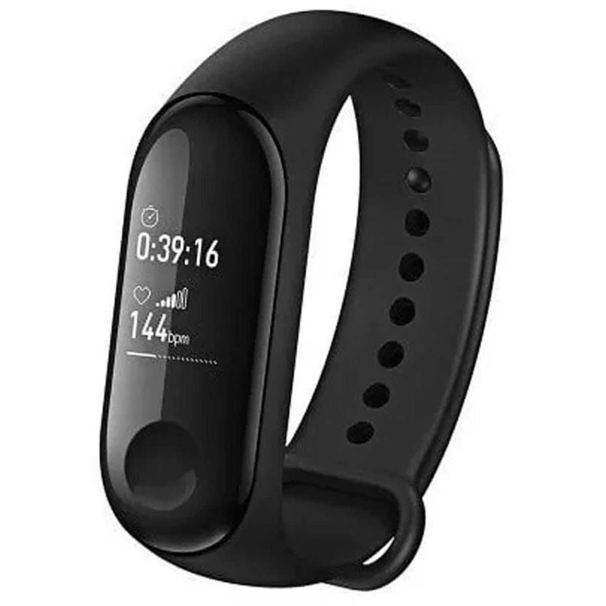 GENERICO - Correa de Silicona para Xiaomi Mi Band 3 /4 - Negro