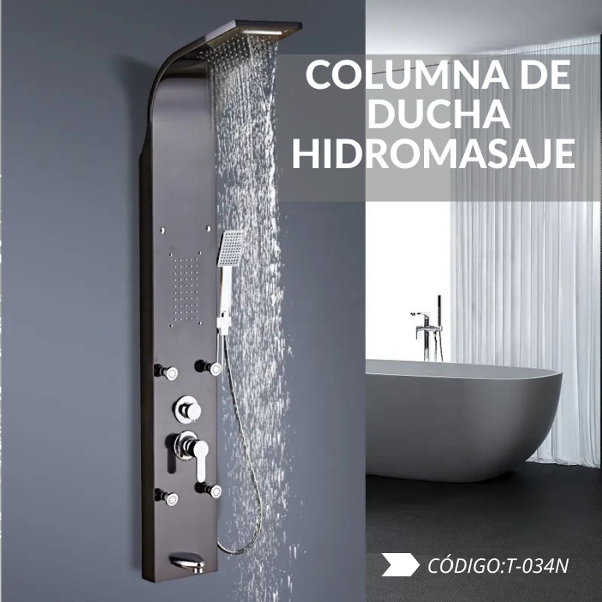 XM - COLUMNA DE DUCHA NEGRO T-034N