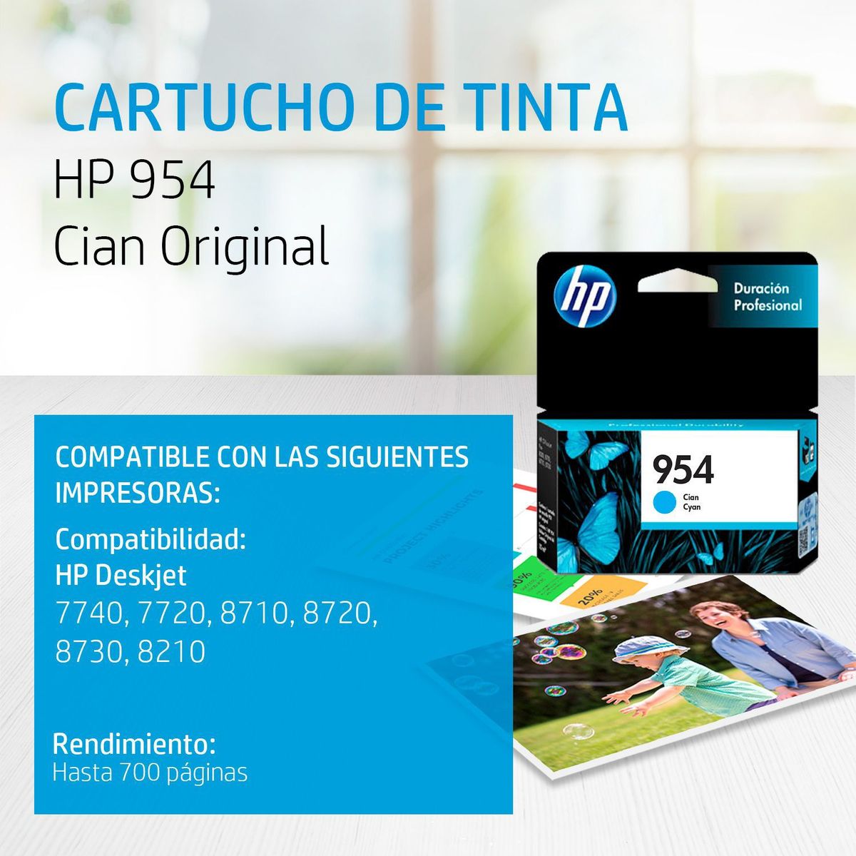 HP - CARTUCHO DE TINTA HP 954 CIAN (L0S50AL) ORIGINAL