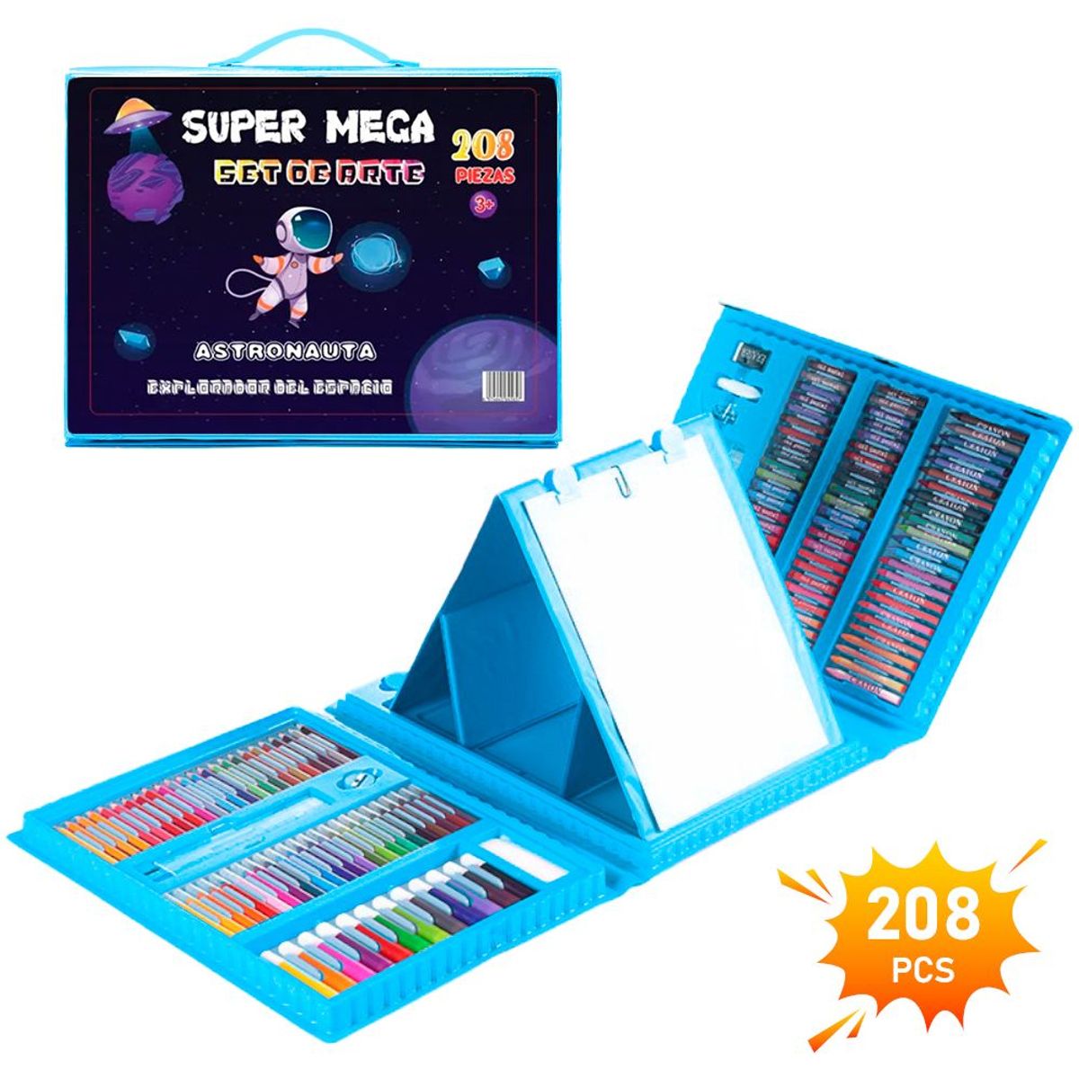SASHIJA - Mega Set de Arte 208 Piezas Kit de Dibujo Niños Astronauta