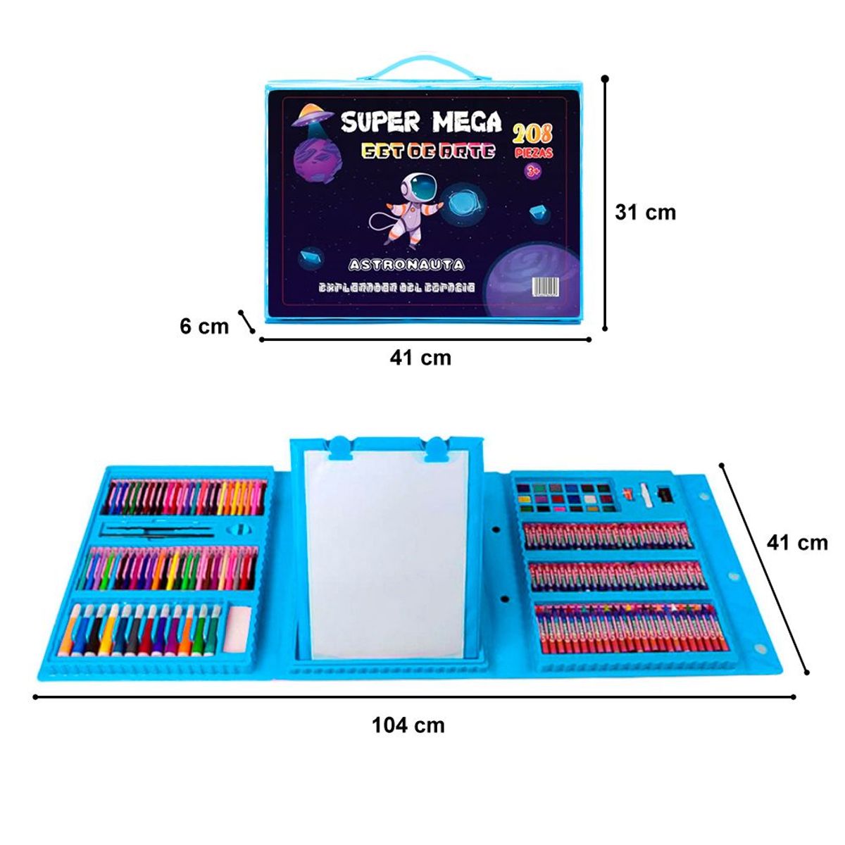 SASHIJA - Mega Set de Arte 208 Piezas Kit de Dibujo Niños Astronauta