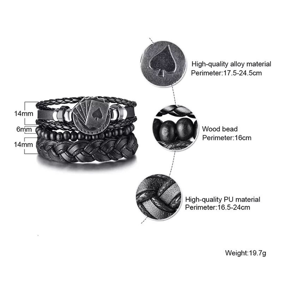 GENERICO - Pulseras de Cuero para Hombres