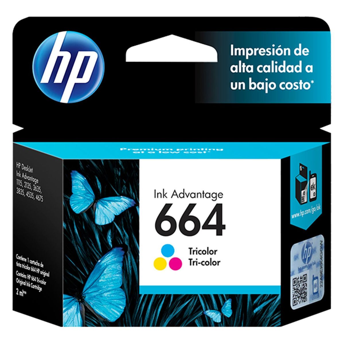 HP - CARTUCHO DE TINTA HP 664 TRICOLOR (F6V28AL) ORIGINAL