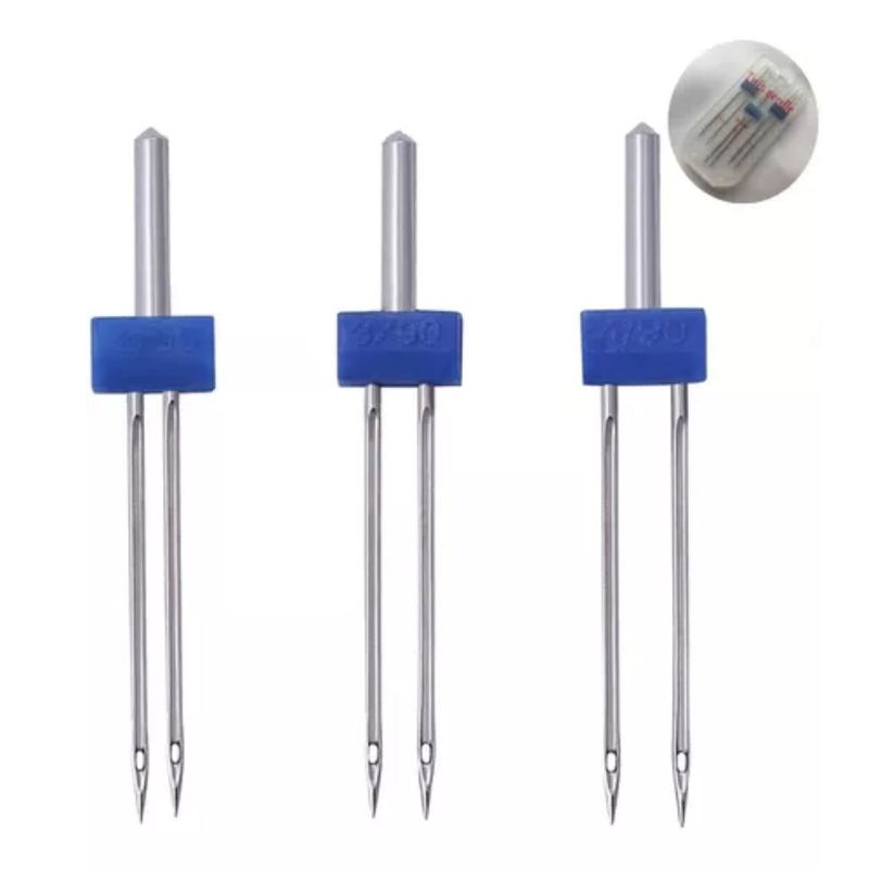 GENERICO - Doble Aguja Para Máquina De Coser Pins -x3 Agujas Milleseras