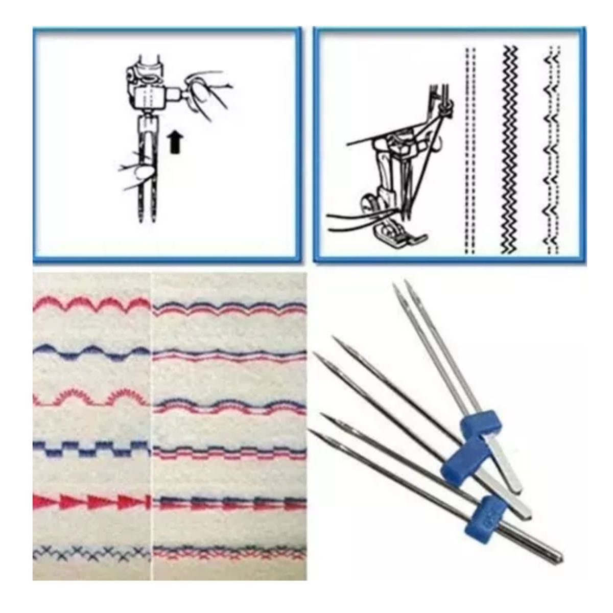 GENERICO - Doble Aguja Para Máquina De Coser Pins -x3 Agujas Milleseras