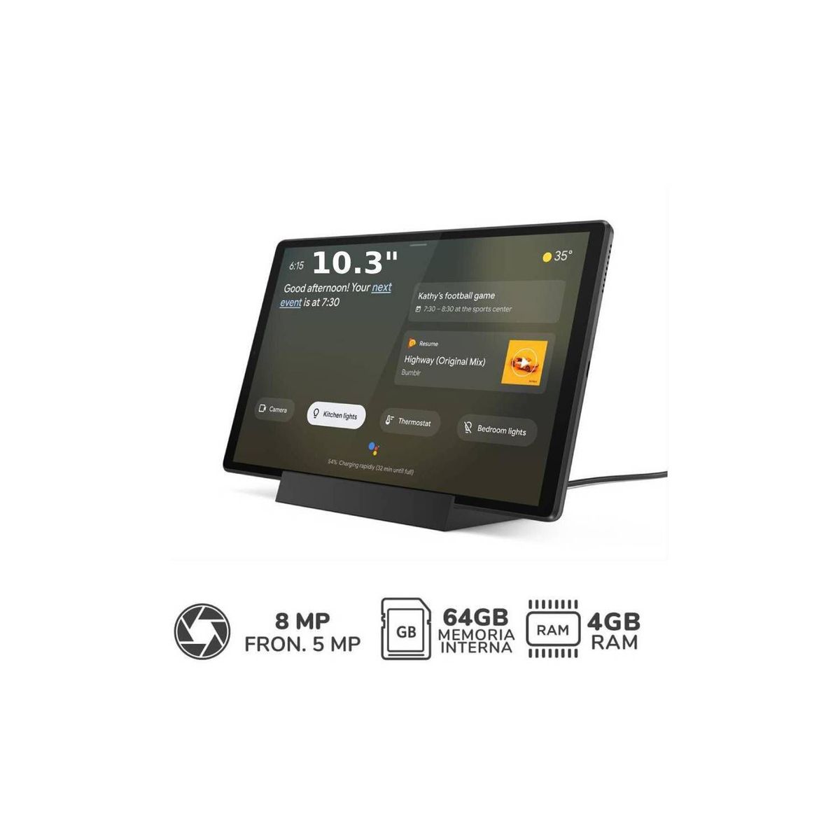 LENOVO - Tablet 10.3 Smart Tab m10 FHD 4GB 64GB TB-X606F