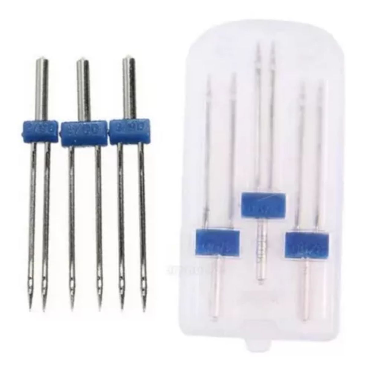 GENERICO - Kit 3 Agujas Dobles, Prensatelas Maquinas De Coser Caseras