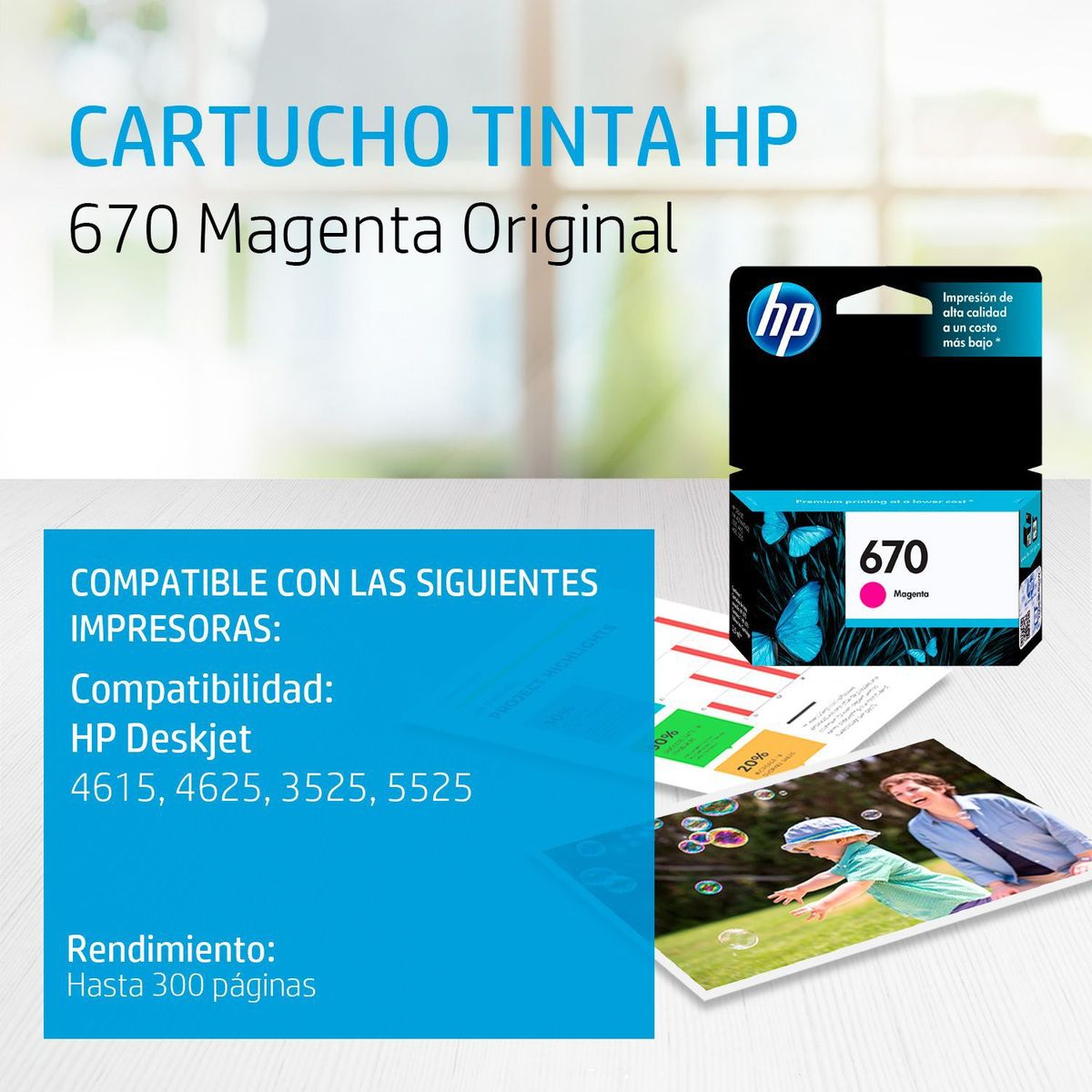 HP - CARTUCHO DE TINTA HP 670 MAGENTA (CZ115AL) ORIGINAL