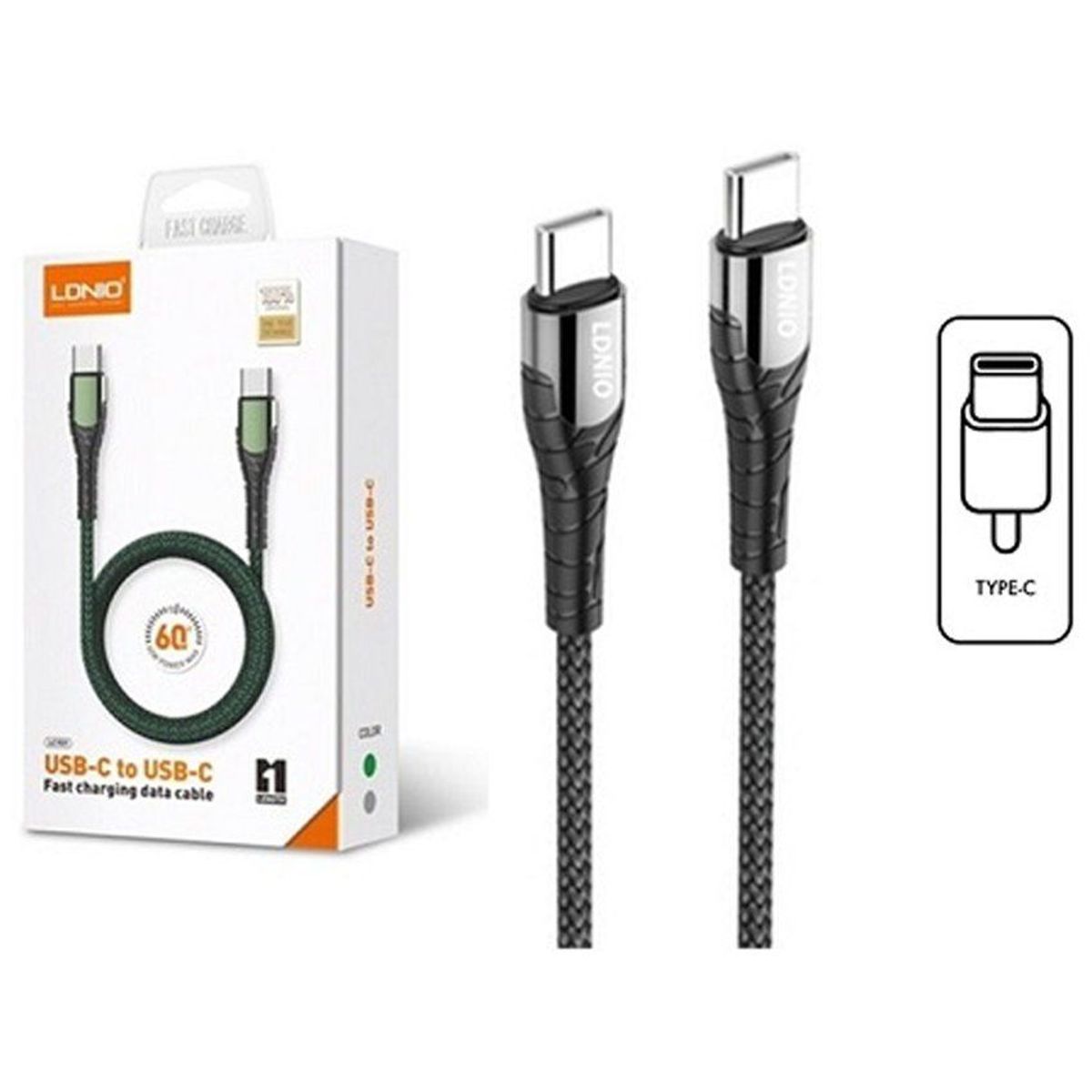 LDNIO - Ldnio Cable Usb-C a Usb-C 65W Carga Rápida 2M Reforzado