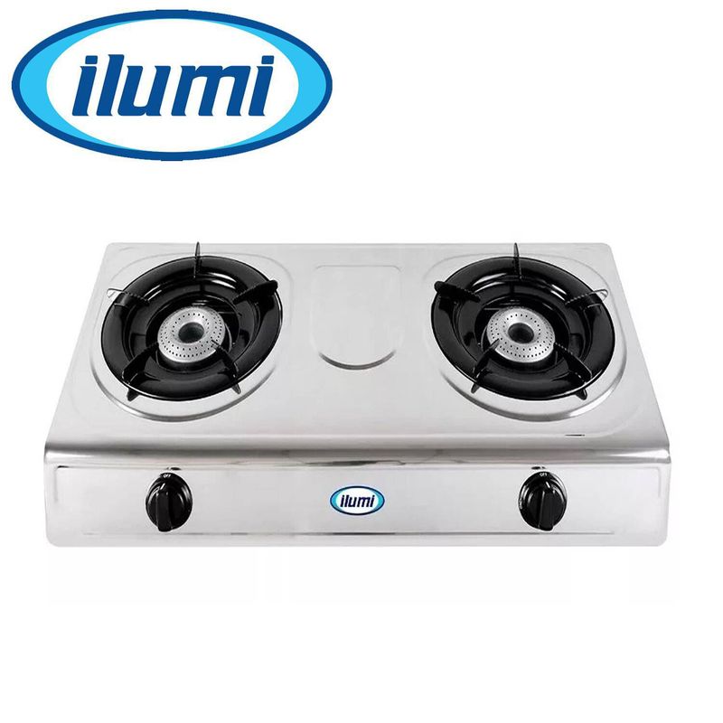 ILUMI - Cocina de Mesa a Gas de 2 hornillas ILUMI CG-2000SS