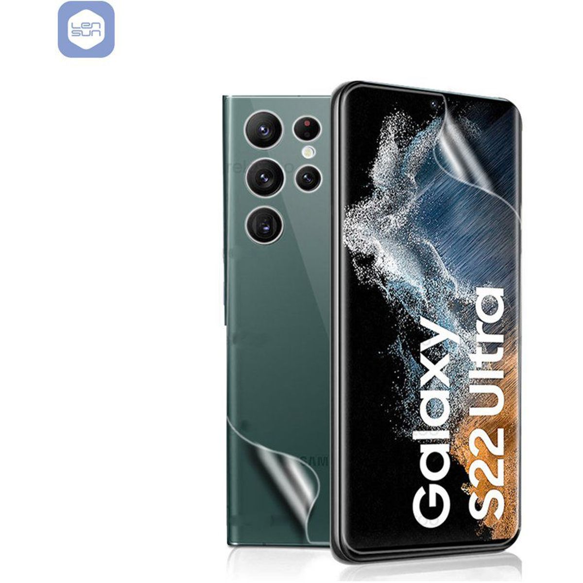 LENSUN - Mica Hidrogel Lensun para Samsung S22 Ultra Ambos Lados Transparente