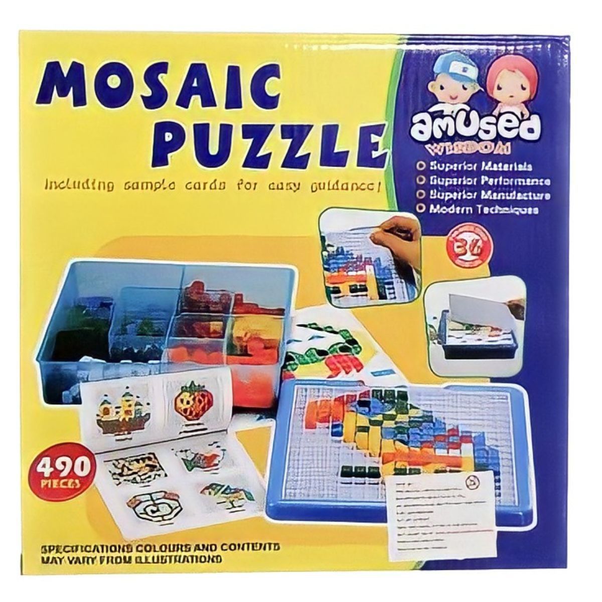 GENERICO - Puzzle Mosaico 490 Piezas Didactico Con Bandeja Niños