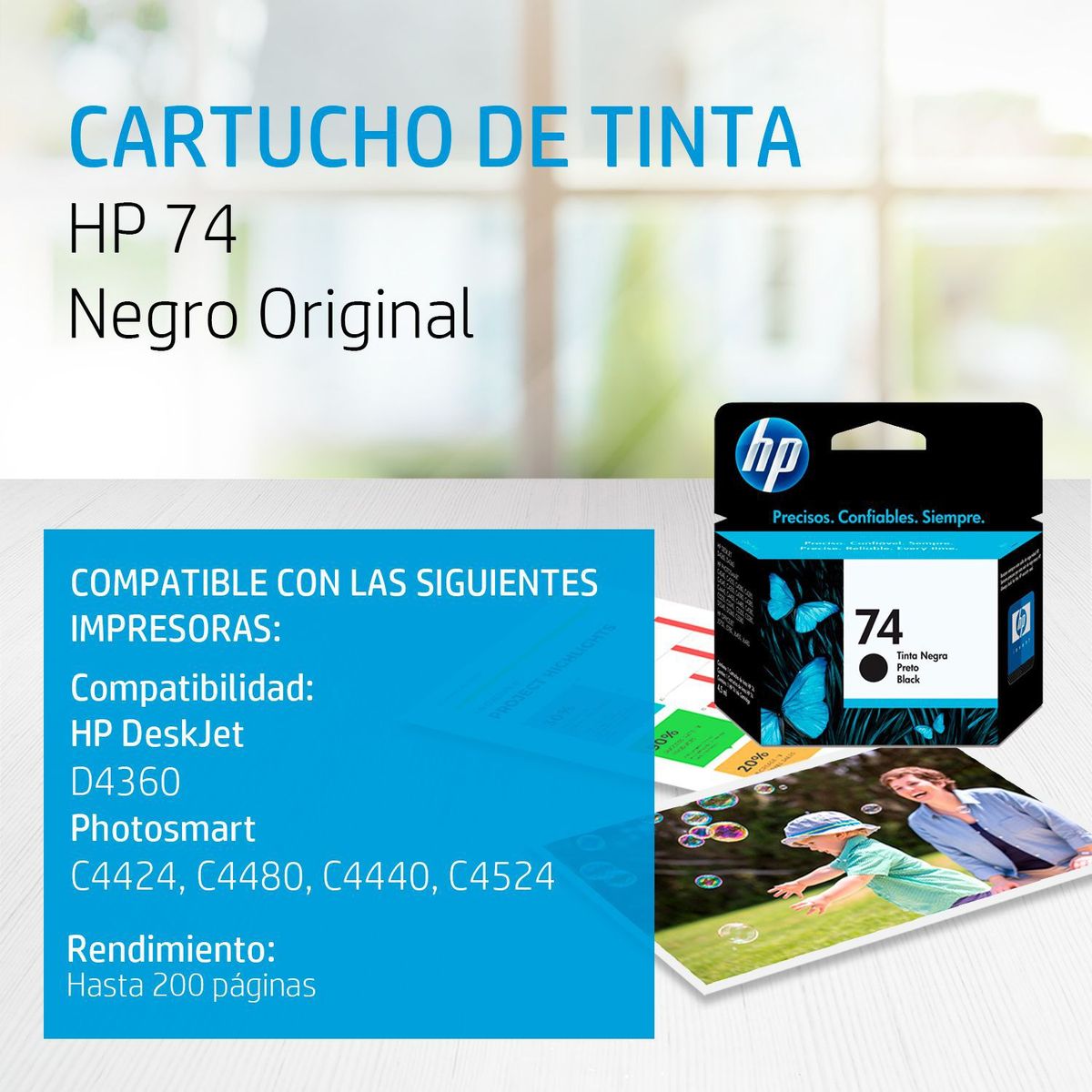 HP - CARTUCHO DE TINTA HP 74 NEGRO (CB335WL) ORIGINAL
