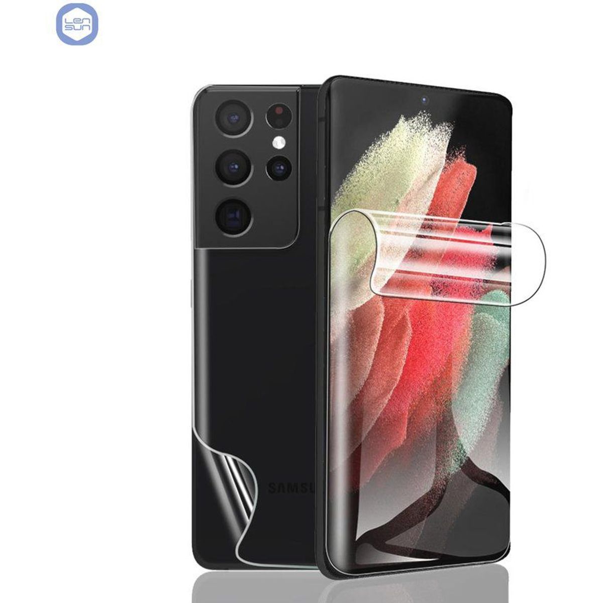LENSUN - Mica Hidrogel Lensun para Samsung S21 Ultra Ambos Lados - Transparente