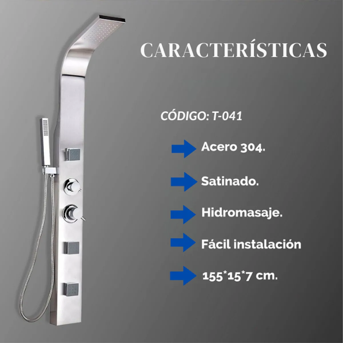XM - COLUMNA DE DUCHA PLATEADO T-041